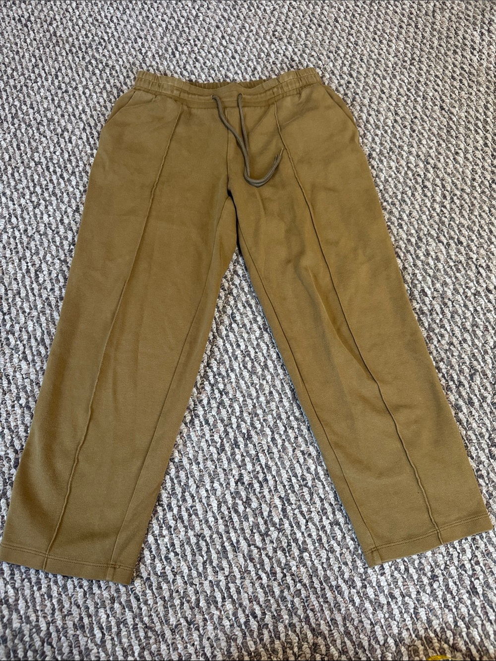 a new day Brownish Olive Drawstring Wide-Leg Capri sweatpants